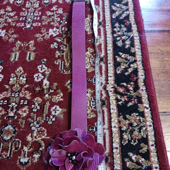 WHBM Raspberry Faux Croc Belt with Embellishment - Picture 9 of 11